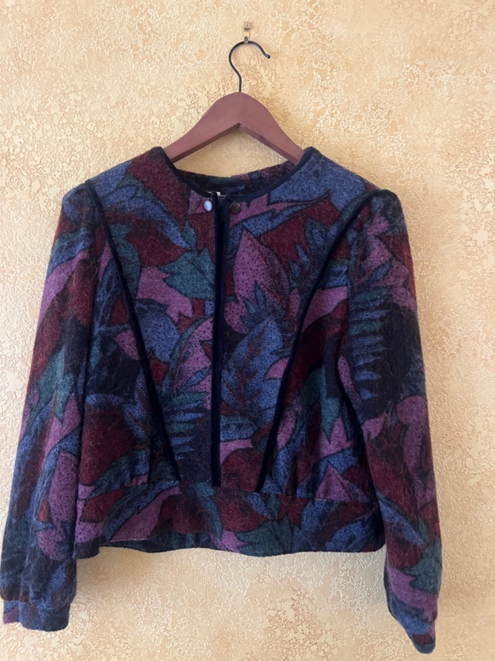 Women’s Multicolor Patterned Wool Blend Blazer Jacket